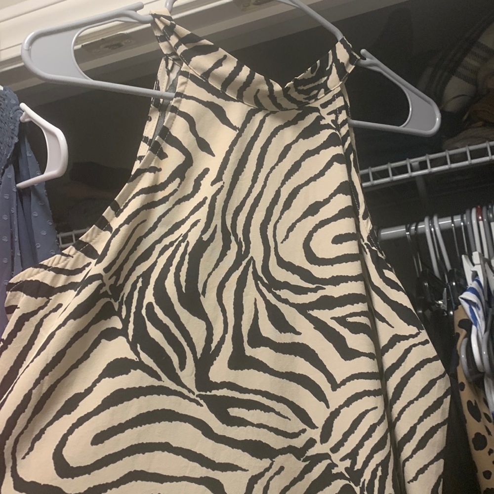 Fun zebra print mini dress.